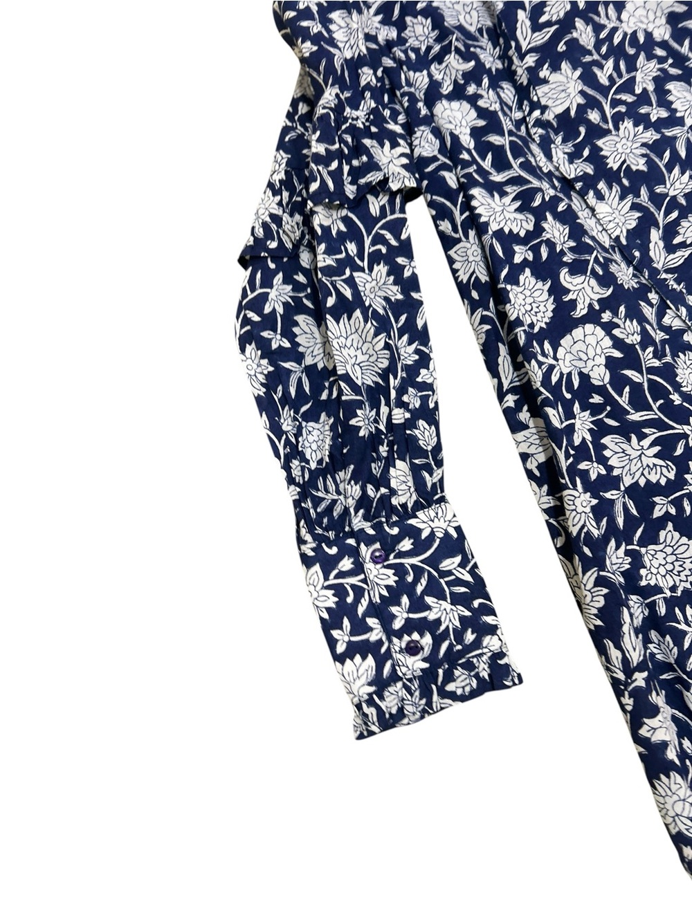 Nwt Ophelia & Indigo Tilly Navy Floral Tie-Ruffle Neck Tiered Maxi Dress Medium — image 8 of 8